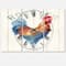 Designart Farm Rooster Farmhouse 3 Panel Wall Clock